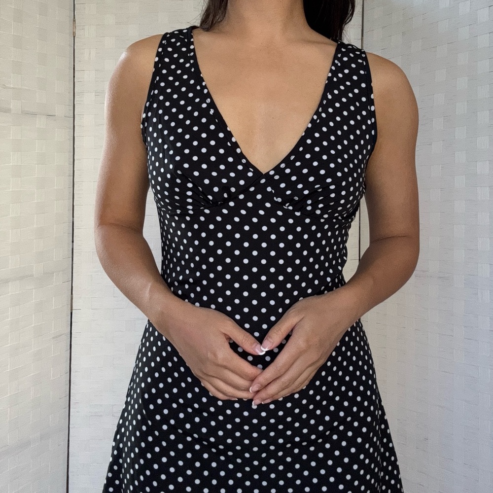 SHEIN Black and White Polka Dot Mini Dress
